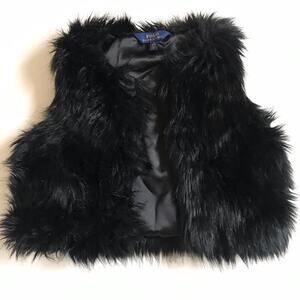 Polo Ralph Lauren Fur Vest Girls Size Medium (8-10) EUC School Picture Day